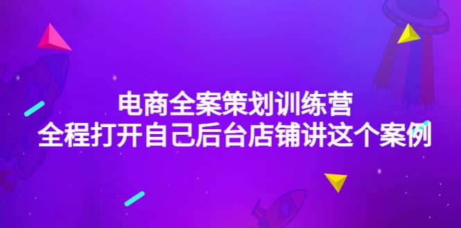 电商全案策划训练营：全程打开自己后台店铺讲这个案例（9节课时）-廉价云资源网
