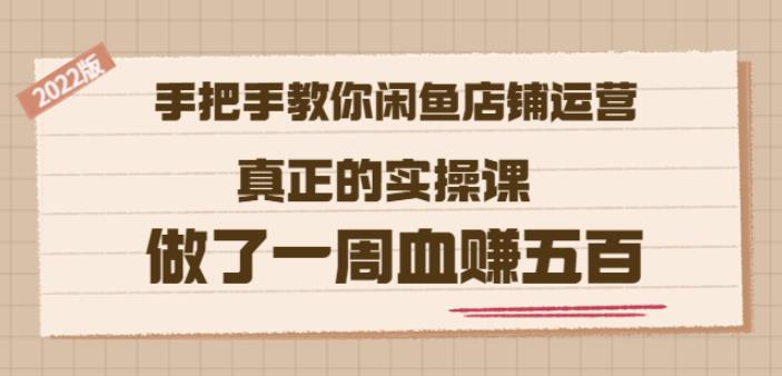 2022版《手把手教你闲鱼店铺运营》真正的实操课做了一周血赚五百(16节课)-廉价云资源网