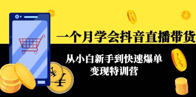 一个月学会抖音直播带货：从小白新手到快速爆单变现特训营(63节课)-廉价云资源网