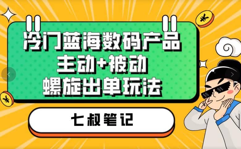 七叔冷门蓝海数码产品，主动+被动螺旋出单玩法，每天百分百出单-廉价云资源网