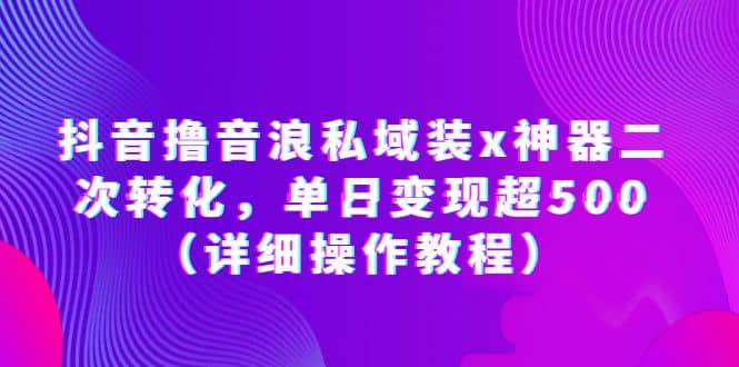 抖音撸音浪私域装x神器二次转化，单日变现超500（详细操作教程）-廉价云资源网