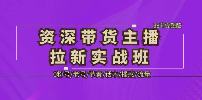 资深·带货主播拉新实战班，0粉号/老号/节奏/话术/播感/流量-38节完整版-廉价云资源网