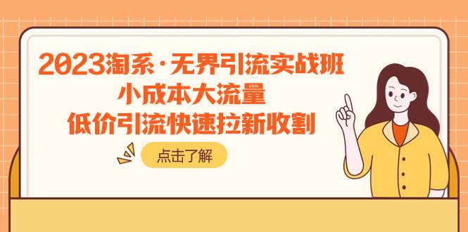 2023淘系·无界引流实战班：小成本大流量，低价引流快速拉新收割-廉价云资源网