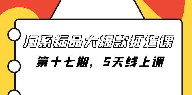 淘系标品大爆款打造课-第十七期，5天线上课-廉价云资源网