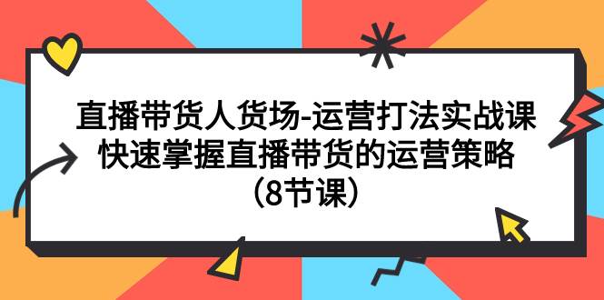 直播带货人货场-运营打法实战课：快速掌握直播带货的运营策略（8节课）-廉价云资源网