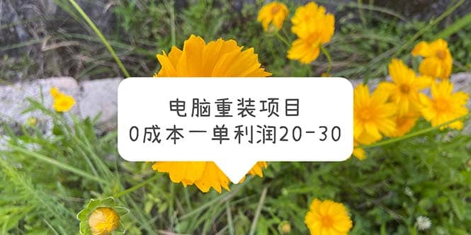 电脑系统重装项目，0成本一单利润20-30-廉价云资源网