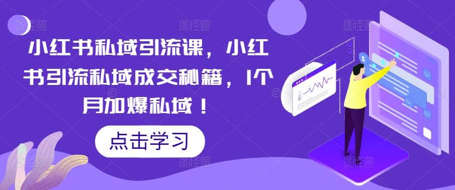 小红书私域引流课，小红书引流私域成交秘籍，1个月加爆私域-廉价云资源网