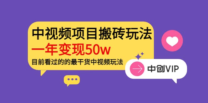 《老吴·中视频项目搬砖玩法，一年变现50w》目前看过的的最干货中视频玩法-廉价云资源网