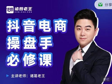 诸葛老王-抖音电商操盘手必修课：顶层设计，​起号破局，爆款运营，数据分析-廉价云资源网