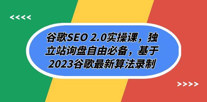 谷歌SEO 2.0实操课，独立站询盘自由必备，基于2023谷歌最新算法录制（94节-廉价云资源网