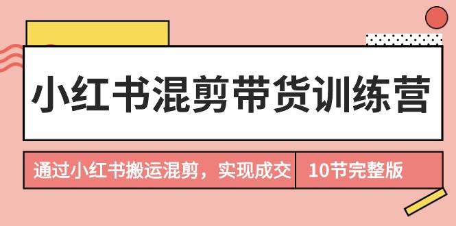 小红书混剪带货训练营，通过小红书搬运混剪，实现成交（10节课完结版）-廉价云资源网