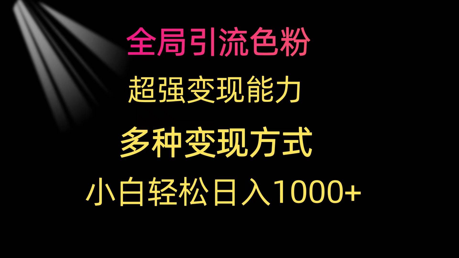 全局引流色粉 超强变现能力 多种变现方式 小白轻松日入1000+-廉价云资源网