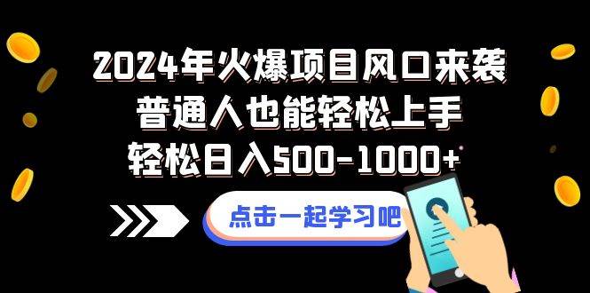 2024年火爆项目风口来袭普通人也能轻松上手轻松日入500-1000+-廉价云资源网