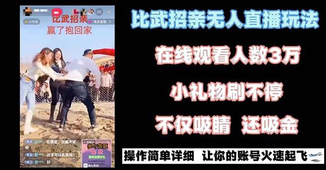 最近很火的无人直播“比武招亲”的一个玩法项目简单-廉价云资源网