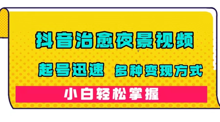 抖音治愈系夜景视频，起号迅速，多种变现方式，小白轻松掌握（附120G素材）-廉价云资源网