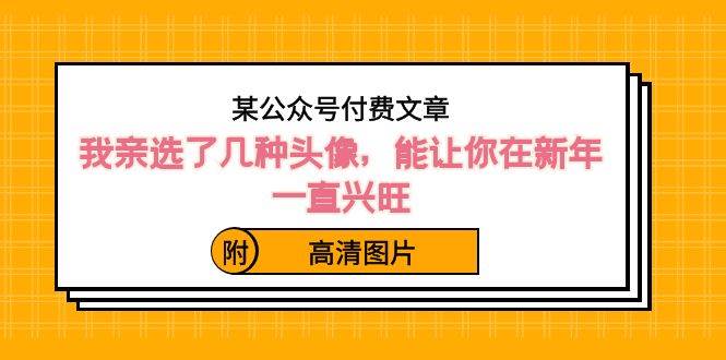 某公众号付费文章：我亲选了几种头像，能让你在新年一直兴旺（附高清图片）-廉价云资源网