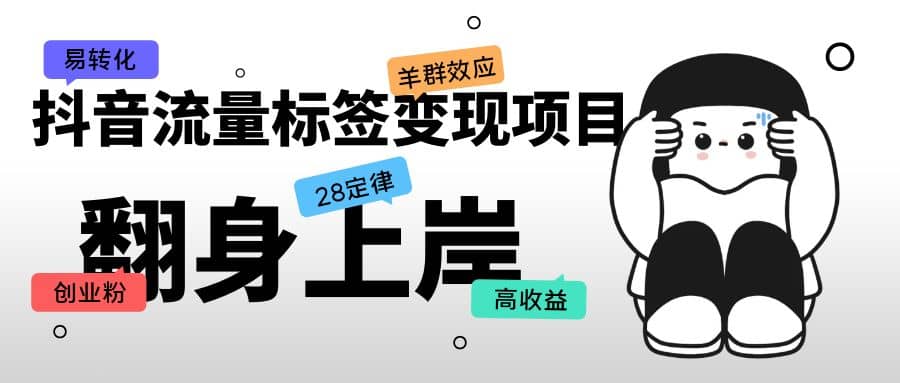 抖音流量标签变现项目，抖音创业粉轻松转化，单价高收益简单-廉价云资源网