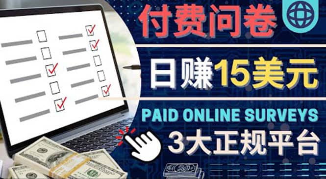 参与付费调查，利用自己的空闲时间完成问卷，适合新手的平台，日赚15美元-廉价云资源网