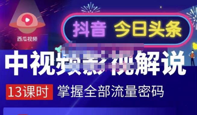 嚴如意·中视频影视解说—掌握流量密码，自媒体运营创收，批量运营账号-廉价云资源网