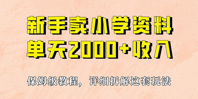 我如何通过卖小学资料，实现单天2000+，实操项目，保姆级教程+资料+工具-廉价云资源网