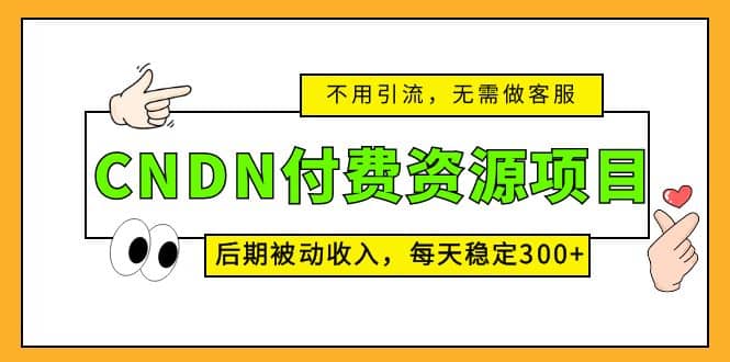 CNDN付费资源项目，不用引流，无需做客服，后期被动收入-廉价云资源网