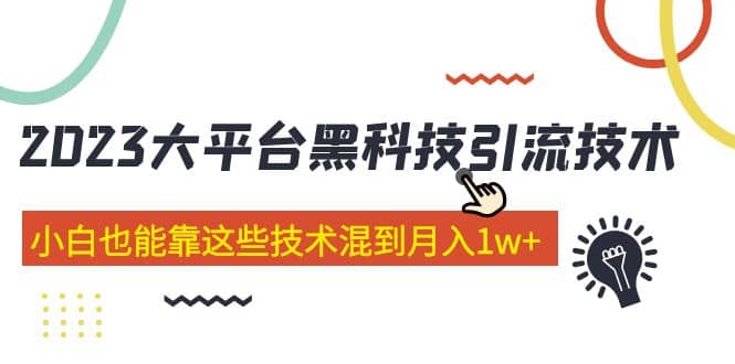 价值4899的2023大平台黑科技引流技术 29节课-廉价云资源网