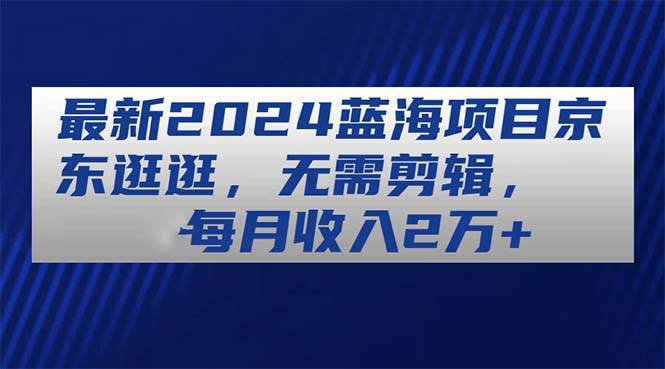 最新2024蓝海项目京东逛逛，无需剪辑，每月收入2万+-廉价云资源网