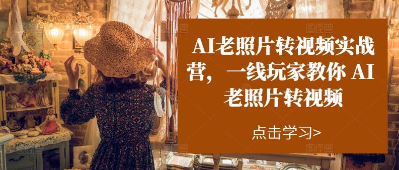 AI老照片转视频实操训练营，一线玩家教你AI老照片转视频-廉价云资源网