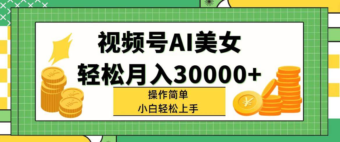 视频号AI美女，轻松月入30000+,操作简单小白也能轻松上手-廉价云资源网