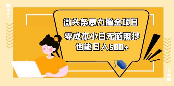 人人都能操作的微头条最新暴力撸金项目，零成本小白无脑搬运-廉价云资源网