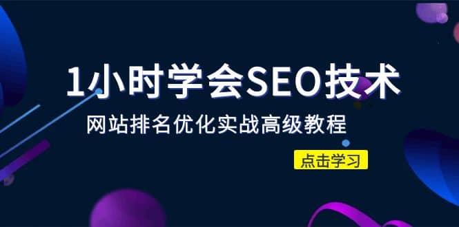 1小时学会SEO技术 网站排名优化实战高级教程-秒杀市面95%收费几千的SEO教程-廉价云资源网