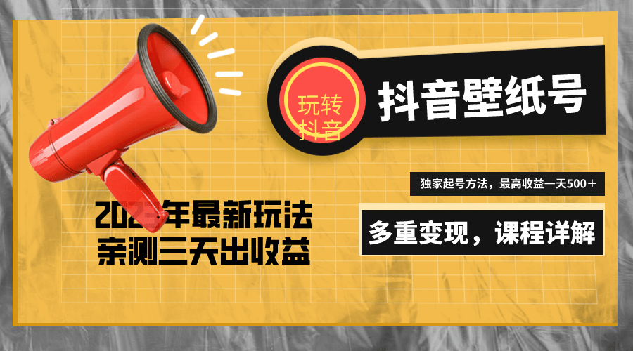 7天螺旋起号，打造一个抖音壁纸号（价值688）-廉价云资源网