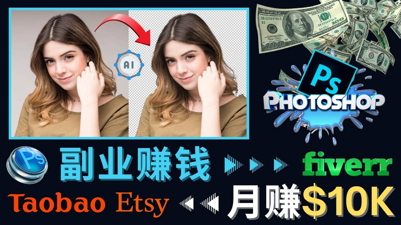 掌握PS修图技能，月赚5000美元以上 – 利用Adobe Photoshop赚钱的3种途径-廉价云资源网