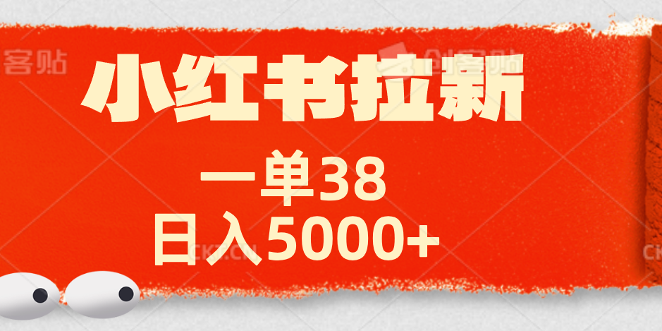 小红书拉新项目，一单38元！日入5000+【揭秘】-廉价云资源网
