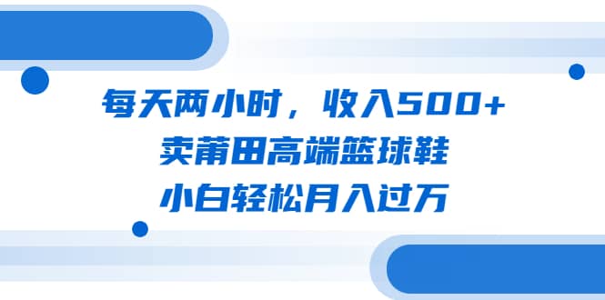 每天两小时，收入500+，卖莆田高端篮球鞋，小白轻松月入过万（教程+素材）-廉价云资源网
