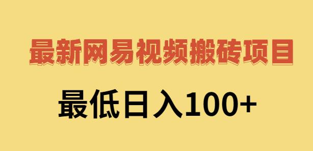 2022网易视频搬砖赚钱，日收益120（视频教程+文档）-廉价云资源网