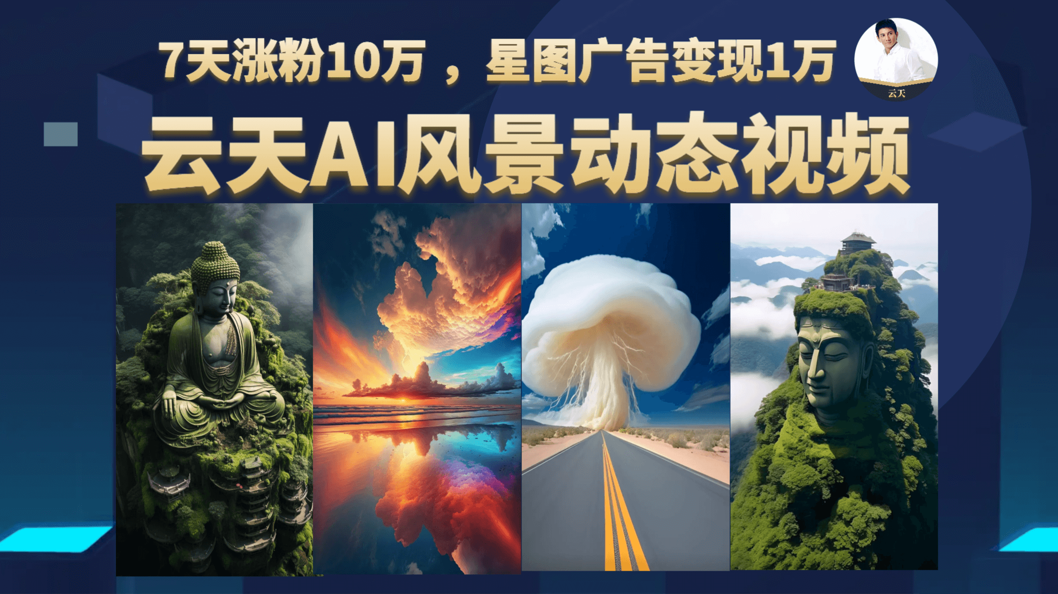云天AI风景动图视频制作，7天涨粉10万 ，星图广告变现1万-廉价云资源网