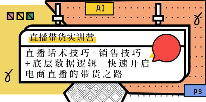 直播带货实训营：话术技巧+销售技巧+底层数据逻辑 快速开启直播带货之路-廉价云资源网