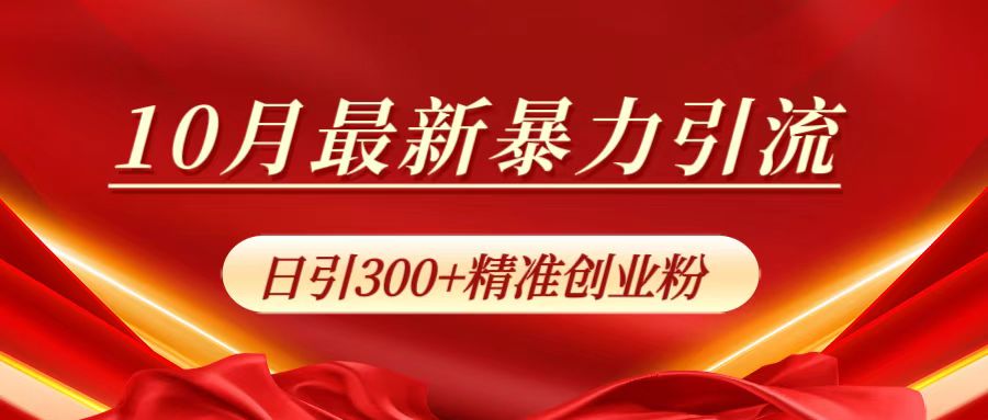 10月最新暴力引流，日引300+精准创业粉-廉价云资源网