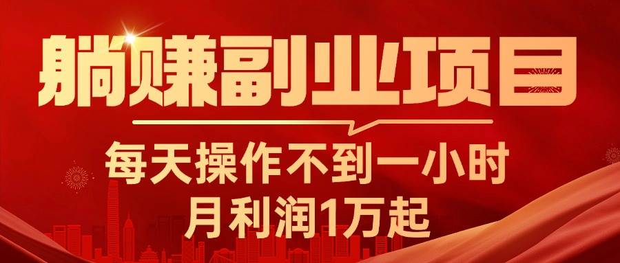 躺赚副业项目，每天操作不到一小时，月利润1万起，实战篇-廉价云资源网