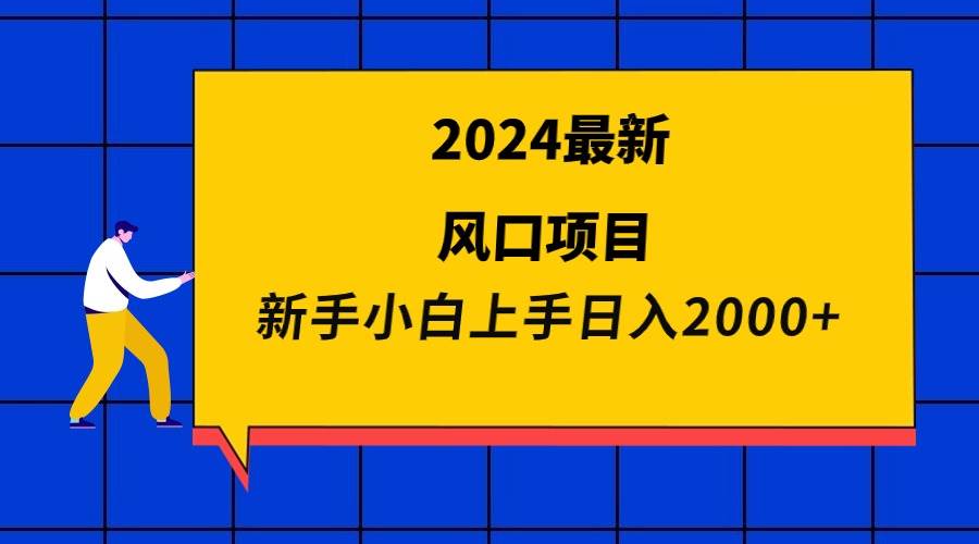 2024最新风口项目 新手小白日入2000+-廉价云资源网