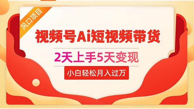 2天上手5天变现视频号Ai短视频带货0粉丝0基础小白轻松月入过万-廉价云资源网