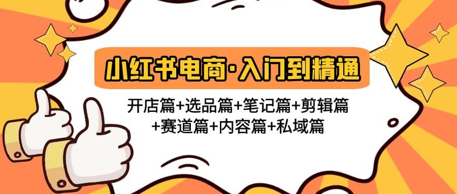 小红书电商入门到精通 开店篇+选品篇+笔记篇+剪辑篇+赛道篇+内容篇+私域篇-廉价云资源网