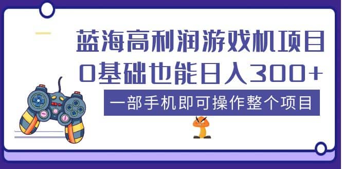 蓝海高利润游戏机项目，0基础也能日入300+。一部手机即可操作整个项目-廉价云资源网