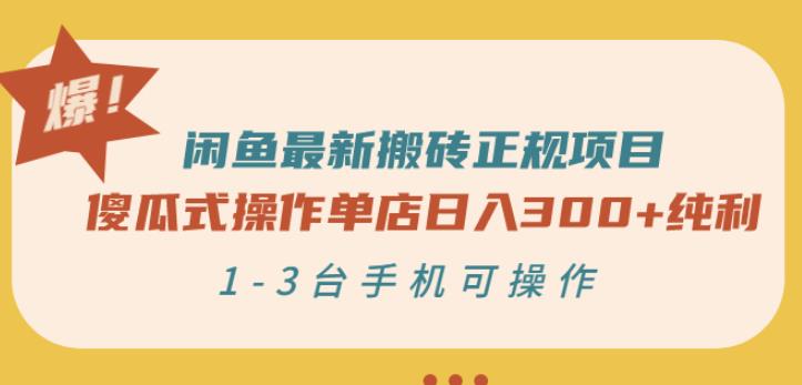 闲鱼最新搬砖正规项目：傻瓜式操作单店日入300+纯利，1-3台手机可操作-廉价云资源网