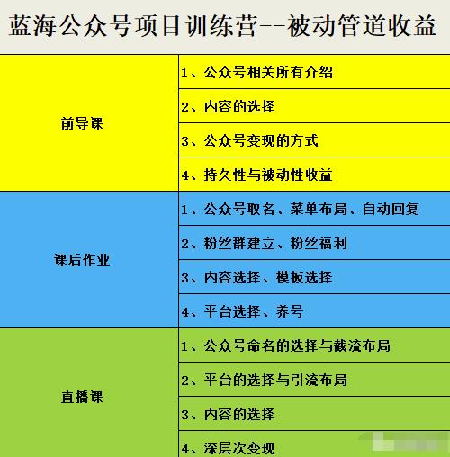 米辣微课·蓝海公众号项目训练营，手把手教你实操运营公众号和小程序变现-廉价云资源网