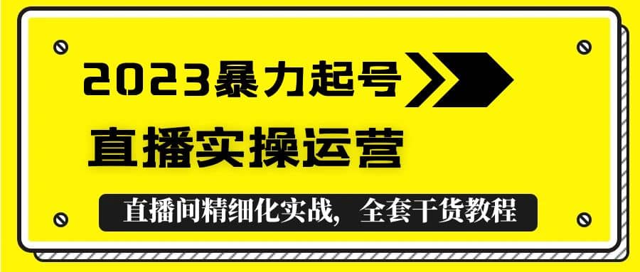 2023暴力起号+直播实操运营，全套直播间精细化实战，全套干货教程-廉价云资源网