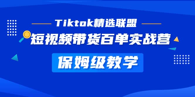 Tiktok精选联盟·短视频带货百单实战营 保姆级教学 快速成为Tiktok带货达人-廉价云资源网