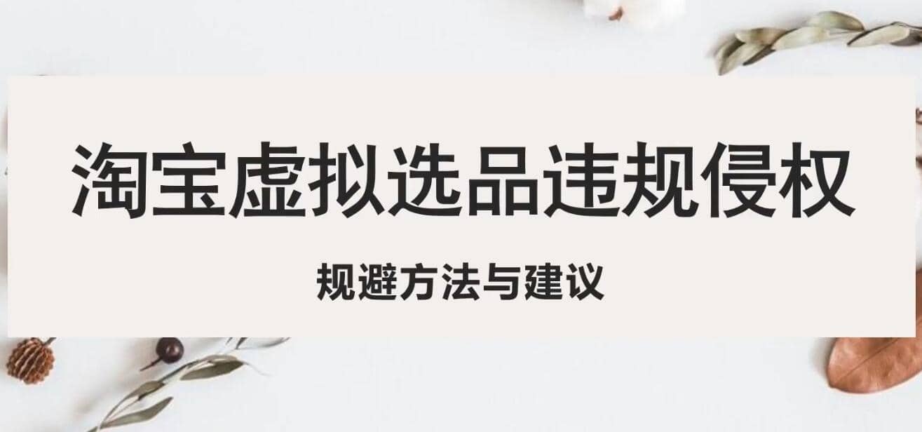 淘宝虚拟违规侵权规避方法与建议，6个部分详细讲解，做虚拟资源必看-廉价云资源网
