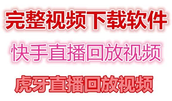 快手直播回放视频/虎牙直播回放视频完整下载(电脑软件+视频教程)-廉价云资源网